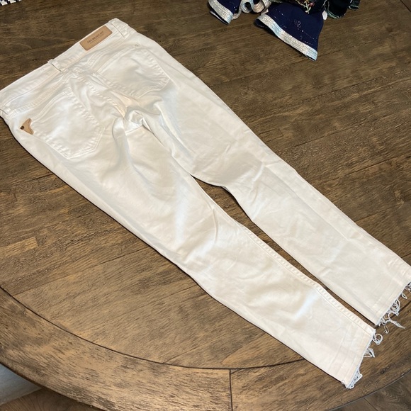ZARA white distressed ripped jeans